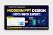 design modern powerpoint presentation, pitch deck, business slides