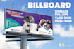 design billboard, sign board, yard sign, hoarding, shop front banner or signage