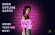 create attractive neon effect logo and neon outline outfit