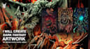 create dark fantasy art illustration for albums cover, merch, tattoo