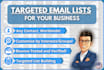 provide a list of targeted emails for your business