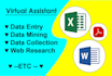 do data entry, copy paste, web research, PDF to excel