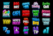 design text emote for streamer twitch, youtube, facebook