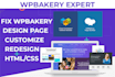 design wpbakery website or fix wp bakery visual composer