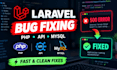 fix laravel PHP bugs, errors, apis and backend issues