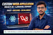 build custom saas web app using laravel and react