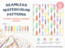 create a seamless digital watercolor style pattern