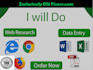 do excel data entry, web research, copy paste, typing