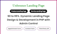 craft product or service landing pages with full admin control