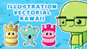 vectorial kawaii and minimal illustration