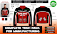 create production ready fashion clothing tech pack with flat sketch