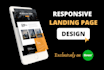 create responsive wordpress landing page design, elementor landing page