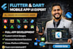 develop professional flutter UI design for mobile app using dart