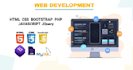 create responsive websites in HTML, CSS, javascript and PHP