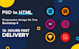 convert sketch to html,  psd to html responsive bootstrap 4