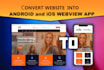 convert your website to an android webview app