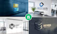 do 100 realistic office interior branding logo mockups design