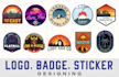 design clean badge, patch, round sticker, label,logo design
