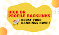 create high quality DR profile links dofollow seo backlinks