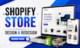 develop, design, redesign shopify store or build ecommerce shopify website