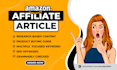 write amazon affiliate article for niche website or blog