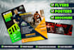 design gym, fitness, sport, health flyers, posters