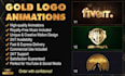 create a gold logo animation video intro in full HD