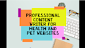 develop SEO optimized pet website content, blog and articles