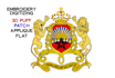 logo embroidery digitizing, 3d puff, convert to dst, pes, jef in 1hr