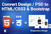 convert PDF to html figma to html PSD to html bootstrap 5 responsive