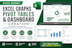 create excel graphs, pivot tables, and dashboards