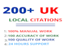 do 200 plus top UK local citations for local seo