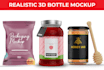 put your product label on a 3d bottle