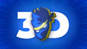 create a 3d rotating logo gif animation spin loop