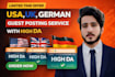 build high da backlinks with guest posting on USA UK germany niche sites