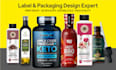 multivitamin label design, beauty product label, sauce seasoning label design