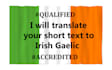 translate a short text to or from irish gaelic by hand