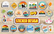 do logo label cute motivational sticker or sticker design