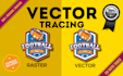 convert to vector tracing, redraw logo, vectorize image