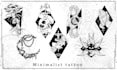 make black ink illustration simple tattoo design in my style