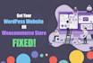 fix wordpress issues, woocommerce issues, bugs and errors
