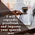 copyedit, proofread, and improve your spanish text