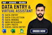 do fast accurate data entry, data collection, copy paste, web research