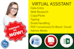 do data entry, web research,logo and business card design