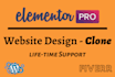 design, clone wordpress website using elementor pro