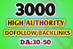 build 3000 high authority dofollow backlinks seo service