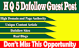 provide 5 dofollow guest posts on high traffic da79 sites