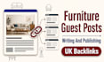 write and publish UK furniture blog guest post with SEO backlink services