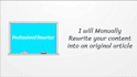 manually rewrite content, article and blogs