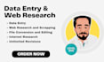 do any type of data entry and website research work